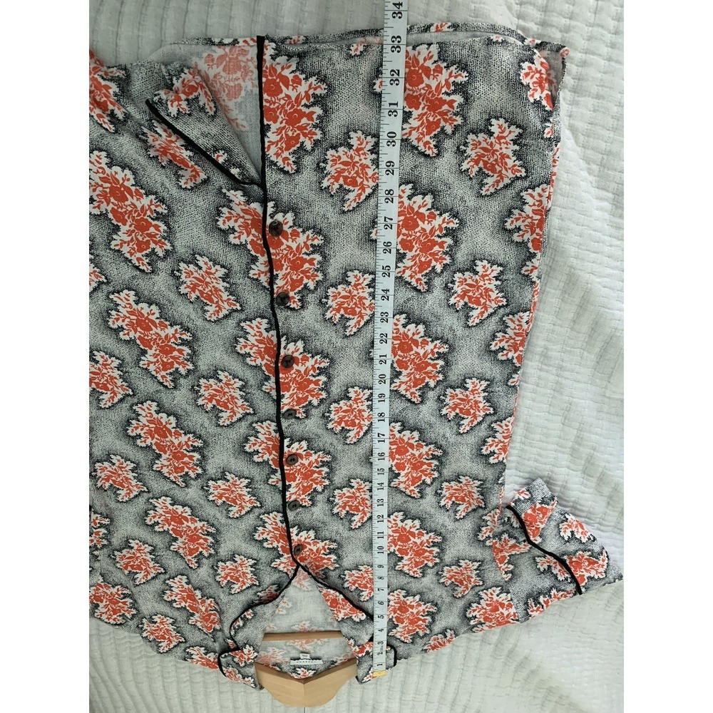 Topshop T-Shirt Dress Kimono Floral SZ US 6 Button Down Skater Resortwear Cabana - Picture 9 of 10